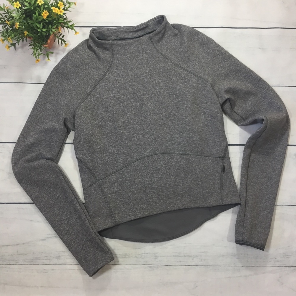 Lululemon Hill and Valley Mock Neck Gray Top